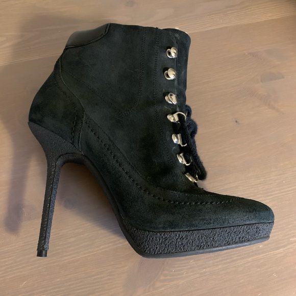 Burberry Black Suede Sherpa Stilettos - Women’s Size 38 - Picture 2 of 10